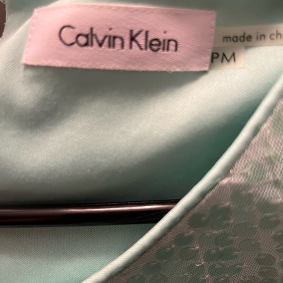 CALVIN KLEIN Mint Green Outfit Size 8 Petite Medium, Sequinned by hand - Picture 9 of 9